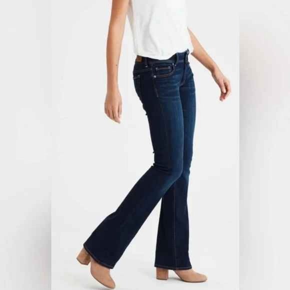 American Eagle Outfitters Denim - Women's NWT American Eagle 4 X-Long Kick Boot Low Rise Dark Indigo Stretch Jeans